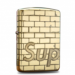 Bật lửa Zippo khắc bức tường Supreme bản armor đồng bóng - Mã SP: ZPC3325-169