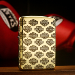 Bật lửa Zippo khắc logo Harley mini bản armor đồng bóng - Mã SP: ZPC3326-169