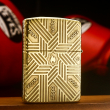 Bật lửa Zippo khắc logo họa tiết Layer bản armor đồng bóng