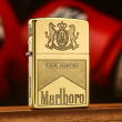 Bật lửa Zippo khắc Marlboro 2 mặt bản đồng bóng giới hạn