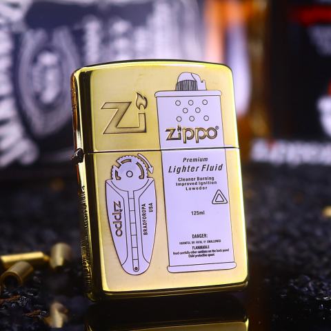 Bật Lửa Zippo Khắc Phụ Kiện Xăng Đá Lighter Fluid Bản Hai Màu