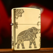 Bật lửa zippo khắc voi Thái Lan bản Armor đồng bóng