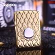 Bật Lửa Zippo Khảm trai Rồng Và Đính Ngọc Rồng Ở Giữa Bản Vàng