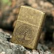Bật Lửa Zippo Mạ Antique Brass Khắc Cây Sự Sống - SKU 29149