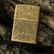 Bật Lửa Zippo Mạ Antique Brass Khắc Cây Sự Sống - SKU 29149