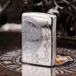 Bật lửa Zippo mạ bạc chuông đồng hồ cổ