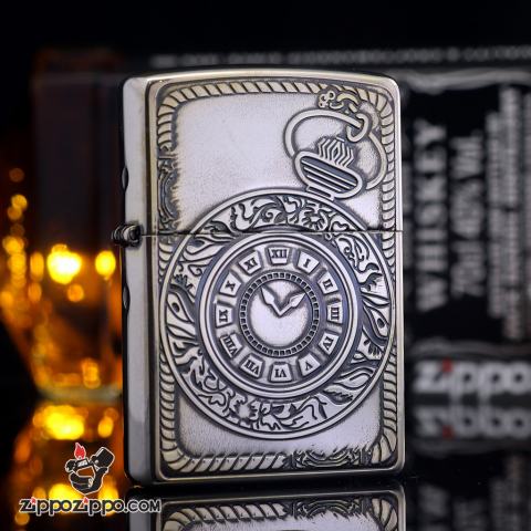 Bật Lửa Zippo MẠ Bạc Khắc Thời Gian Phiên Bản limited