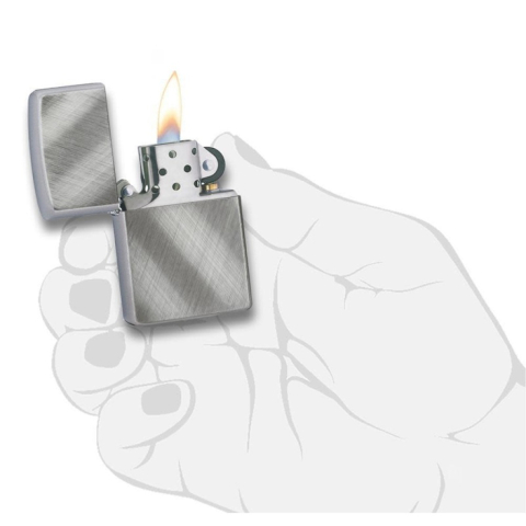 Bật Lửa Zippo Mạ Chrome Vân Đan Chéo - SKU 28182 – Zippo Diagonal Weave