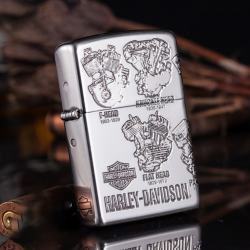 Bật lửa Zippo phiên bản bạc cổ điển động cơ Harley - Mã SP: ZPC0914