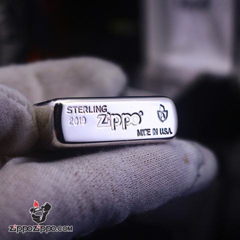 Bật lửa Zippo phiên bản Bạc nguyên khối Chạm Khắc Logo Limited 1987 Bản Armor