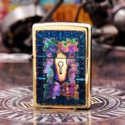 Bật Lửa Zippo Phiên Bản Giới Hạn Khắc Ô Khóa Đồng Đốt Khảm Trai - Mã SP: ZPC2554