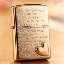 Bật lửa Zippo phiên bản tình yêu 2MBL màu vàng - Mã SP: ZPC0947-V