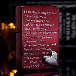 Bật lửa Zippo phiên bản tình yêu 2MBL - Mã SP: ZPC0947