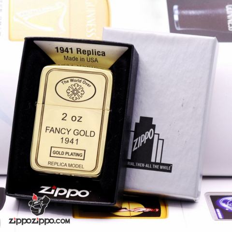 Bật Lửa Zippo Replica 1941 Chạm Khắc Gương Vàng