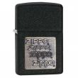 Bật Lửa Zippo Sơn Màu Đen Nhám Emblem Chữ Zippo Vàng - Logo Zippo SKU 362 – Zippo Brass Emblem Black Crackle