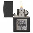 Bật Lửa Zippo Sơn Màu Đen Nhám Emblem Chữ Zippo Vàng - Logo Zippo SKU 362 – Zippo Brass Emblem Black Crackle