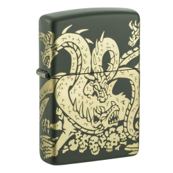 Bật Lửa Zippo Sơn Tĩnh Điện Xanh Rồng 9 Đầu - SKU 48907 - Mã SP: ZPC4254