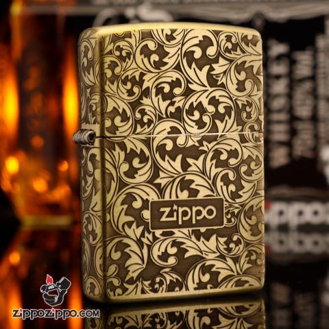 Bật Lửa Zippo Vân Xước Chạm Khắc Hoa Văn Arabesque G7
