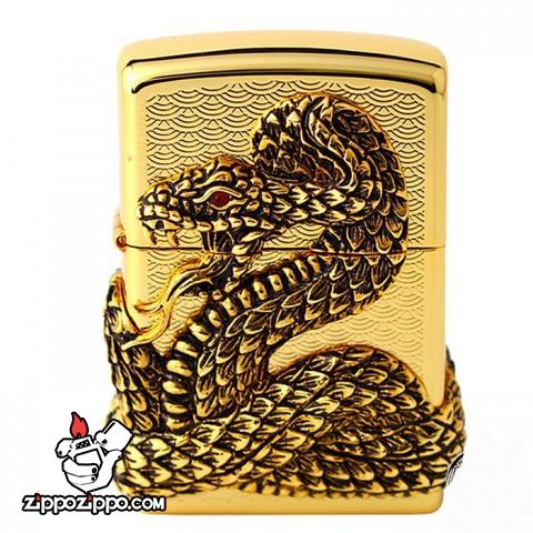 Bật lửa Zippo vàng bao phủ Thanh xà quấn quanh