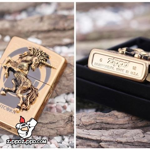 Bật lửa zippo xuất nhật chính hãng họa tiết  ngựa hoang dã Specials