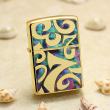 Bật Lửa Zippo Xuất Nhật Mạ Vàng Khảm Trai Các Con Số
