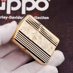 Bật Lửa Zippo Xuất Nhật Mạ Vàng Sâu Chạm Khắc Hình Hạt Quạt Trừu Tượng - Mã SP: ZPC2372