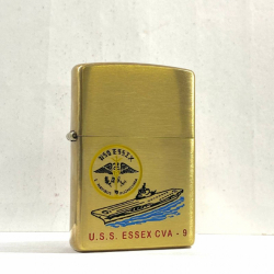 BẬT LỬA ZIPPOCHÍNH HÃNG BẢN ĐỒNG XƯỚC KHẮC TÀU CHIẾN USS ESSEX CVA-9 - Mã SP: ZPC4064-204