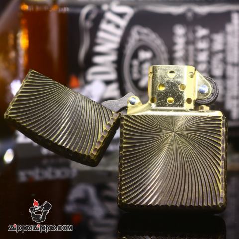 Zippo chính hãng khắc không gian 3 chiều Mạ Vàng bản Amor Ver 11