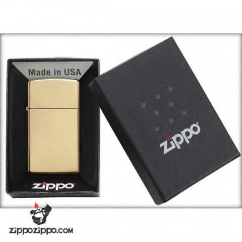 Bật Lửa Zippo Bản Nhỏ Đồng Vàng Trơn Bóng - SKU 1654B – Zippo Slim High Polish Brass