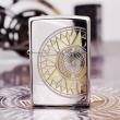 Zippo 250Hai mầu bạc vàng khắc hình la bàn