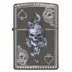 Zippo 29666 – Zippo Armor Skull and Spades Black Ice - Mã SP: ZPC2189