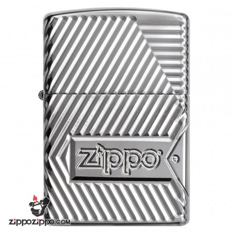 Zippo 29672 – Zippo Armor Multicut Bolts and Flame High Polish Chrome