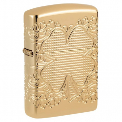 Zippo 46301 Hoa Văn Cỏ Bốn Lá Mạ Vàng MultiCut - Mã SP: ZPC4284