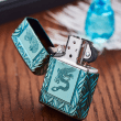 Zippo Armor màu xanh lá cây khắc sâu  MultiCut 360 hoa văn và Rồng chính giữa