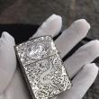 Zippo Bạc Nguyên Khối khắc Rồng sâu bản Limited Armor