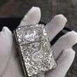 Zippo Bạc Nguyên Khối khắc Rồng sâu bản Limited Armor