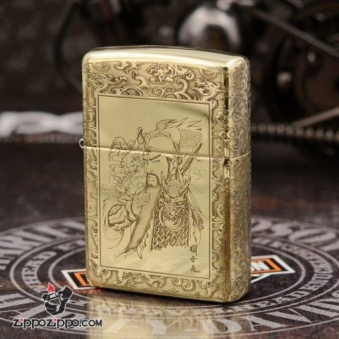 ZIppo Chất Liệu Đồng Bóng Khắc Quan Vũ