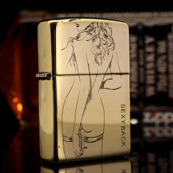 Zippo Chính Hãng Đồng Bóng Khắc Cô Gái Sexy - Mã SP: ZPC1145