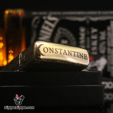 Zippo Chính Hãng Đồng Bóng Khắc Constantine Cha Thánh Bản Armor