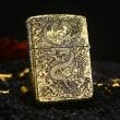 Zippo Chính Hãng Đồng Bóng Khắc Rồng May Mắn Tài Lôc Armor bản khắc Siêu sâu
