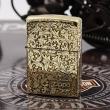 Zippo chính hãng đồng bóng khoăc hoa văn nổi logo zp