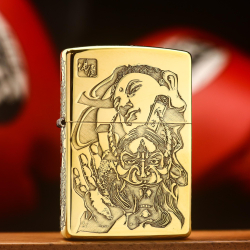 Zippo Chính Hãng Đồng Bóng  Năm Mặt Khắc Đức Phật và Phép Thuật - phiên bản vỏ mỏng - Mã SP: ZPC1163