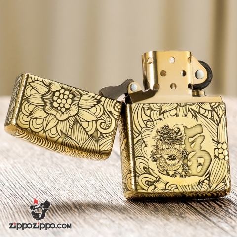 Zippo Chính Hãng Đồng Khắc 12 Con Giáp Tuổi Thìn ( rồng)