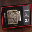 Zippo Chính Hãng Đồng Khắc Đầu Lâu Hộp Sọ Vỏ Dày Armor