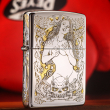 Zippo chính hãng đồng khắc hình cô gái sexy quyến rũ bản mạ chrome