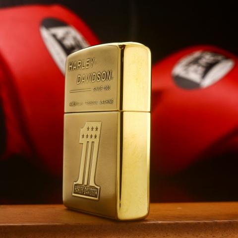 Zippo Chính Hãng Đồng Khối Khắc Logo Harley Davidson - Mẫu 6