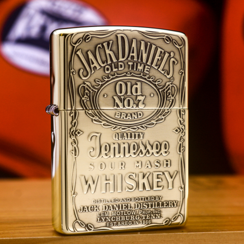 Zippo Chính Hãng Đồng Khối Khắc Logo JACK DANIEL'S NO.07