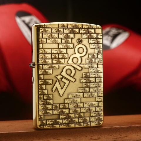 Zippo Chính Hãng Đồng Khối Khắc Logo Zippo Viên Gạch