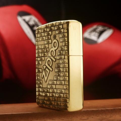 Zippo Chính Hãng Đồng Khối Khắc Logo Zippo Viên Gạch