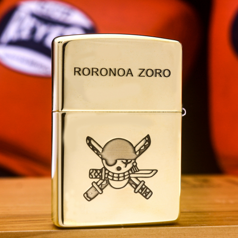 Zippo Chính Hãng Đồng Khối Khắc Roronoa Zoro Thợ săn hải tặc